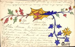 CPA Fantaisie (dessin a la main) Fleurs 