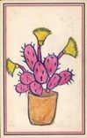 CPA Fantaisie (dessin a la main) Cactus 