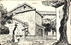 CPA Fantaisie (dessin a la main) Maison 