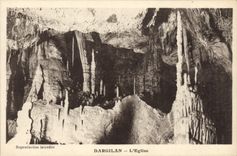 Vintage Postcard Cave Dargilan Caves the church