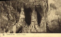 Vintage Postcard Cave Caves of Han the room of the chasm