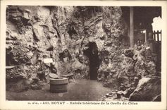 Vintage Postcard lower Cave Royat Caves Entered of the cave of the dog