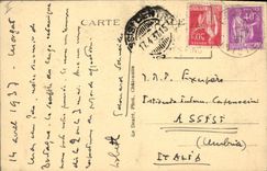 Postal Gruta Grutas Morgat las agujas vistas de la gruta de los Normandos