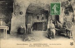 Vintage Postcard Cave Meschers Caves Baths the caves habitees Cave of the fountains