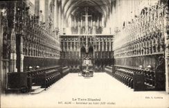 Postal Órgano Albi Interior de la galería entre el coro y el trascoro