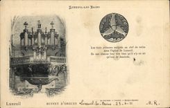 Postal Órgano Luxeuil los Baños Aparador de órganos los tres pescados