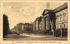 CPA Palais de justice et Avenue de la Republique Aurillac 