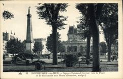 Vintage Postcard Militaria War of 1870 Rochefort on Sea Public garden Edouard Herriot and the War memorial