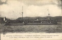 Vintage Postcard Warship the Admiral Charner Croiseur Armours has turrets
