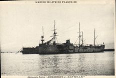 Vintage Postcard Warship Buildings Schools Armorique and Montcalm