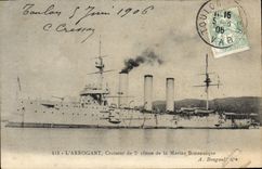 Vintage Postcard Warship the Arrogant Cruiser of 2nd Class of the British Navy