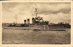 Vintage Postcard Warship Destroyer Halcyon