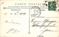 Vintage Postcard Warship Launching of a torpedo has edge of Algeciras