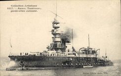 CPA Bateau de Guerre Amiral Trehouart Garde Cotes Cuirasse