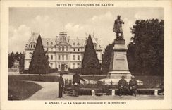 Vintage Postcard Annecy the statue To doze and Prefecture