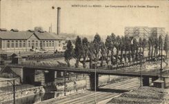 CPA Mine Mines Montceau les Mines Les compresseurs d'air et station electrique