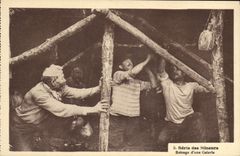 CPA Mine Mines Mineurs Boisage d'une galerie