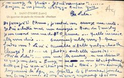 Postal Mina Minas San Etienne un barrio de pozo de minas de carbón