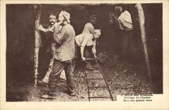 CPA Mine Mines Mineurs Abattage du chabron dans une grande veine