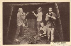 CPA Mine Mines Mineurs Extraction du charbon au miyen du marteau piqueur