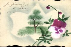 CPA Fantaisie (dessin a la main) Fleurs 