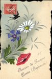 CPA Fantaisie (dessin a la main) Fleurs 