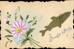 CPA Fantaisie (dessin a la main) Fleurs 