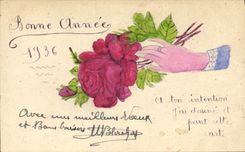 CPA Fantaisie (dessin a la main) Fleurs 