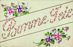 CPA Fantaisie (dessin a la main) Fleurs 