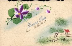 CPA Fantaisie (dessin a la main) Fleurs 