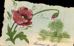 CPA Fantaisie (dessin a la main) Fleurs 