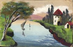 CPA Fantaisie (dessin a la main) Paysage 