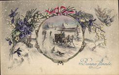 Vintage Postcard Fantasy Caleche Horse