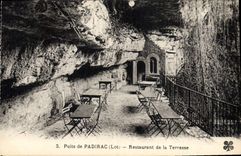 Vintage Postcard Cave Caves Well of Padirac Restoring of the terrace