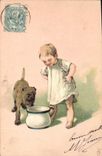 CPA Fantaisie Enfant Pot Chien 
