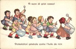 CPA Fantaisie Enfant Pot Mobilisation generale contre l'huile de ricin 