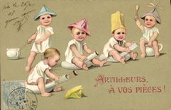 CPA Fantaisie Enfant Pot Artilleurs a vos pieces 