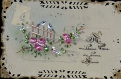 CPA Carte transparente Fleurs 
