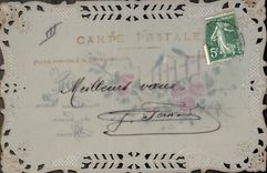 CPA Carte transparente Fleurs 