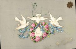 CPA Carte transparente Fleurs Colombes