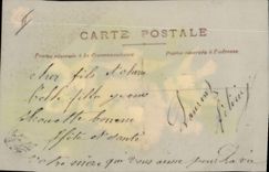 Vintage Postcard transparent Chart Flowers Doves