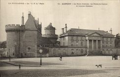 Vintage Postcard Law courts and the old castle the Place of Alencon weapons