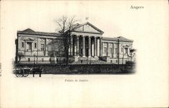 CPA Palais de Justice Angers Cheval Chariot