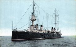 CPA Bateau de Guerre Amiral Aube 
