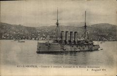 Vintage Postcard Warship Aboukir Croiseur has Cuirasse belt British Navy