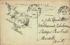 Vintage Postcard Warship Admiral Trehouart French Cuirasse Keeps Dimensions in monitoring at sea