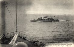 Vintage Postcard Warship the Crossbow Against crossing destroyer of the squadron to carry a fold has the admiral