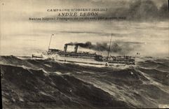 Vintage Postcard Warship Countryside of the East Andre Lebon Ship French Hospital of 1st class