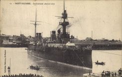 Vintage Postcard Warship Saint Nazaire armours It Admiral Aube