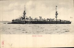 Vintage Postcard Warship Admiral Charner